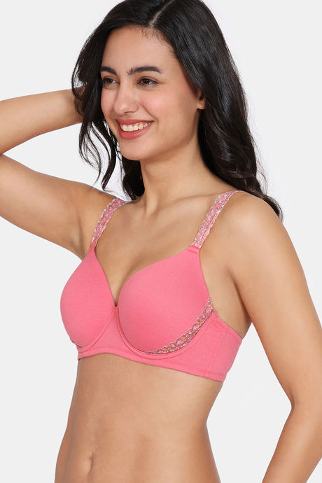 Zivame Cupid Chic Padded Wired 3/4th Coverage T-Shirt Bra - Desert Rose — image 4